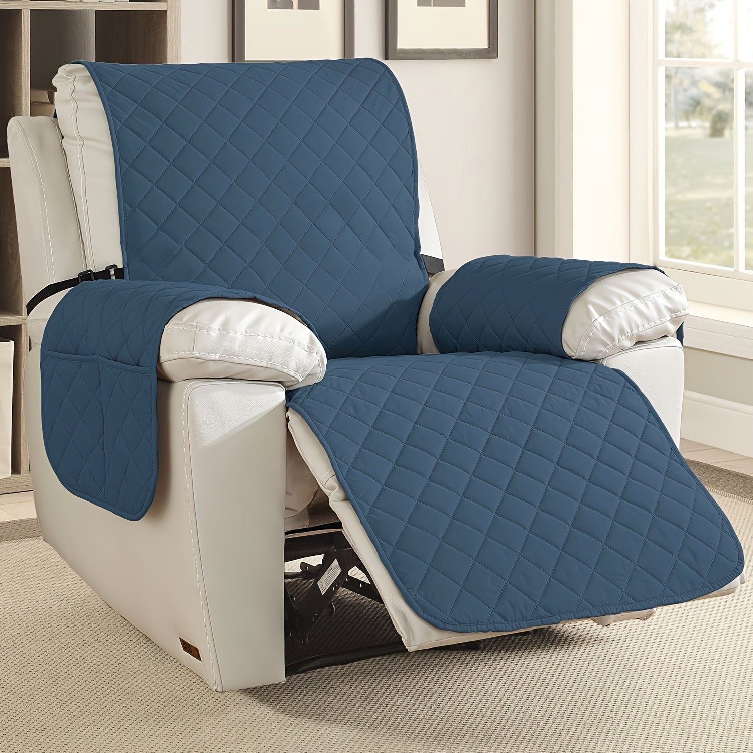 1pc 100% Modern Recliner Chair Cover, Non Slip Recliner Covers for Recliner Chair with Pocket, Pet-Friendly Sofa Protector, Machine Washable, with Drawstring Closure for Armchair to 4-Seater Sectionals for Office House Halloween Decor