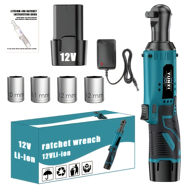 2026 New Year'S Rechargeable Electric Wrench, Nut Removal Car Repair Tool, Right Angle Wrench, Power Tool, AVN Ratchet Wrench, Cordless Electric Wrench, Household Tool, Rechargeable Lithium Battery, Excellent New Year Gift