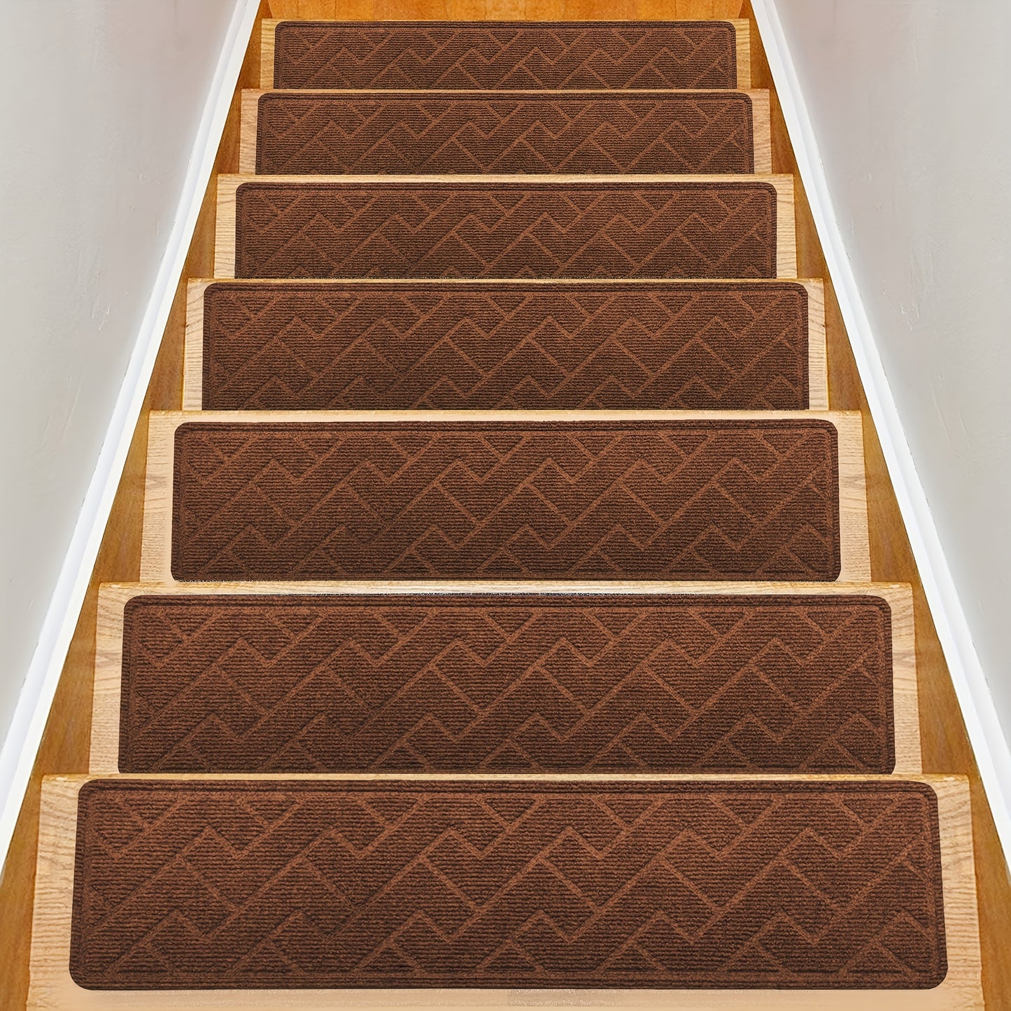 Non-Slip Stair Treads 15-Pack 8"x30" Grey – Peel & Stick Self-Adhesive Washable Polyester Pads for Wooden Steps, Indoor Stair Covers for Home Safety Kids Elderly & Pets, Canada