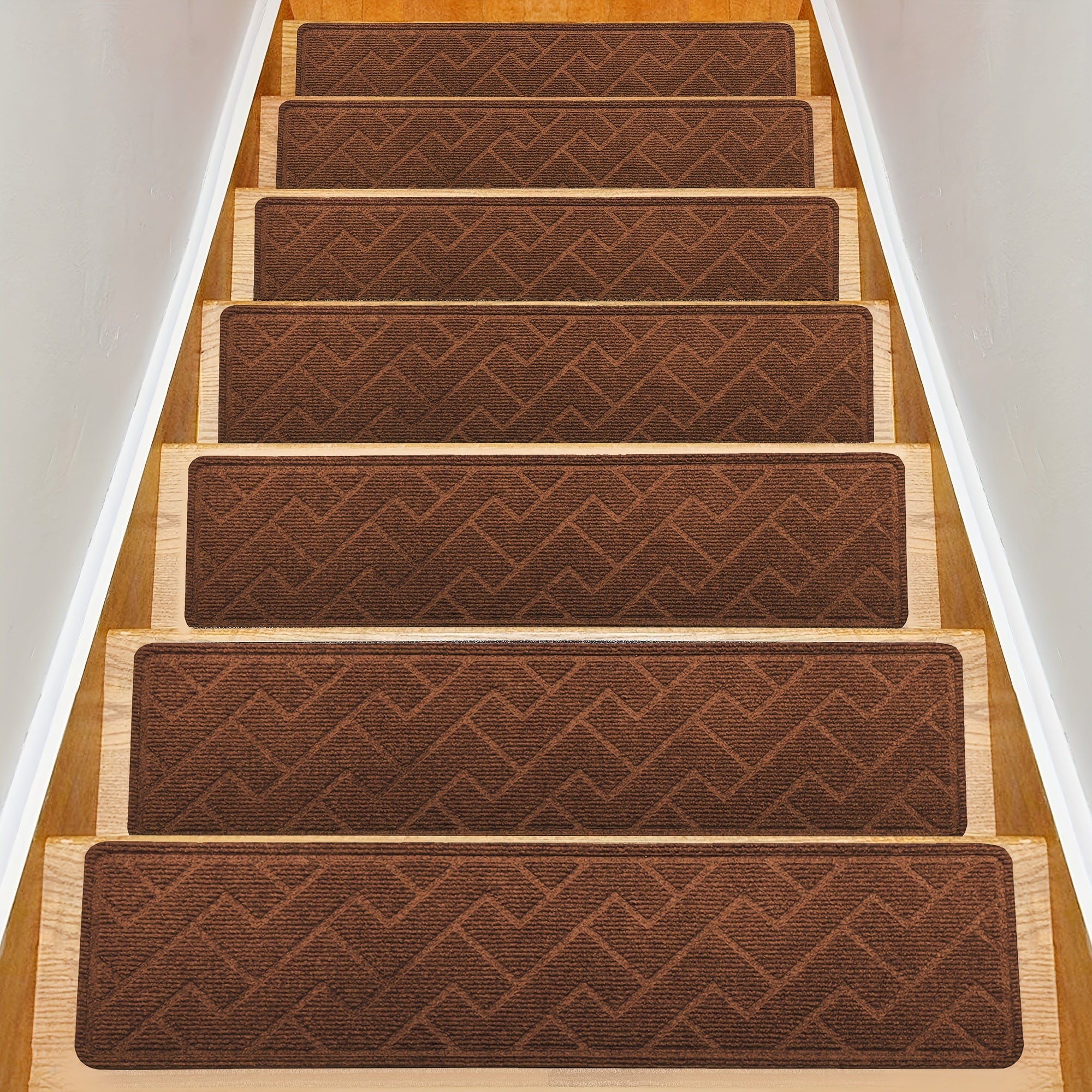 Non-Slip Stair Treads 15-Pack 8"x30" Grey – Peel & Stick Self-Adhesive Washable Polyester Pads for Wooden Steps, Indoor Stair Covers for Home Safety Kids Elderly & Pets, Canada