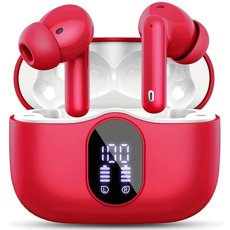 Wireless 5.3 Earbuds Featuring Rich Bass Sound, 36 Hours of Playback, LED Charging Case, ENC Noise-Canceling Microphones, Compatible with Android And Ios Devices
