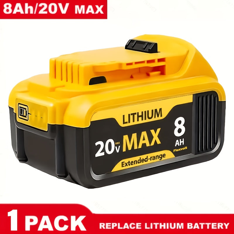 4/2/1 PACK 20V 8000Mah Lithium Battery Replacement Battery for Dewalt 20V Max Battery Compatible with for Dewalt Battery DCB200 DCB201 DCB206 DCB210 DCB203 Apply to 20V Chargers And Cordless Power Tools