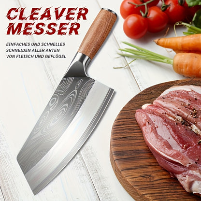 Chef Knife 7-Inch German Stainless Steel Cleaver – Sharp Meat & Vegetable Chopping Knife, Chinese Butcher Cleaver, Professional Kitchen Knife for Home & Restaurant Use Canada