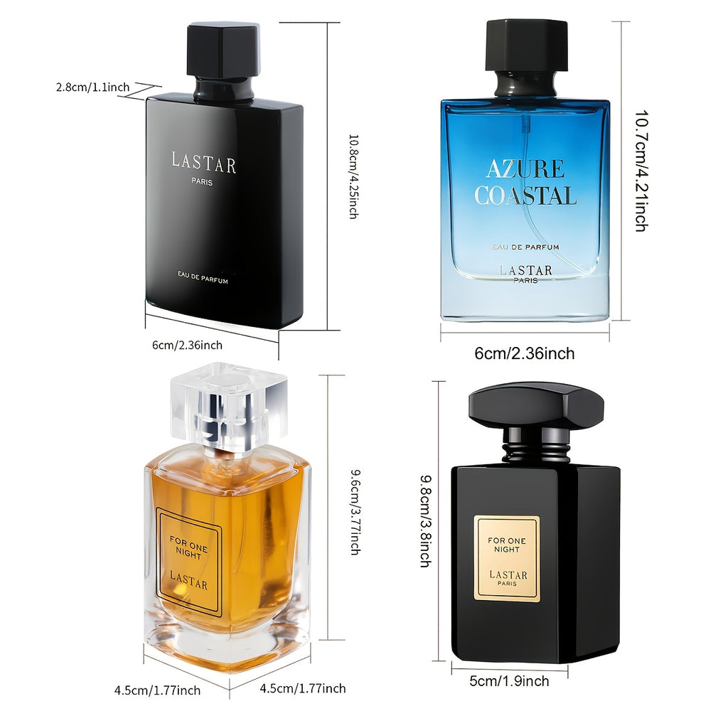LASTAR Men's Cologne Perfume, Unique Niche Perfume That Showcases Personal Confidence, Maturity and Charm, 1.86oz+1.69oz+1.69oz+1.69oz, A Perfume Set for Office, Date, Casual and Entertainment, First Choice for Surprise Perfume Gifts