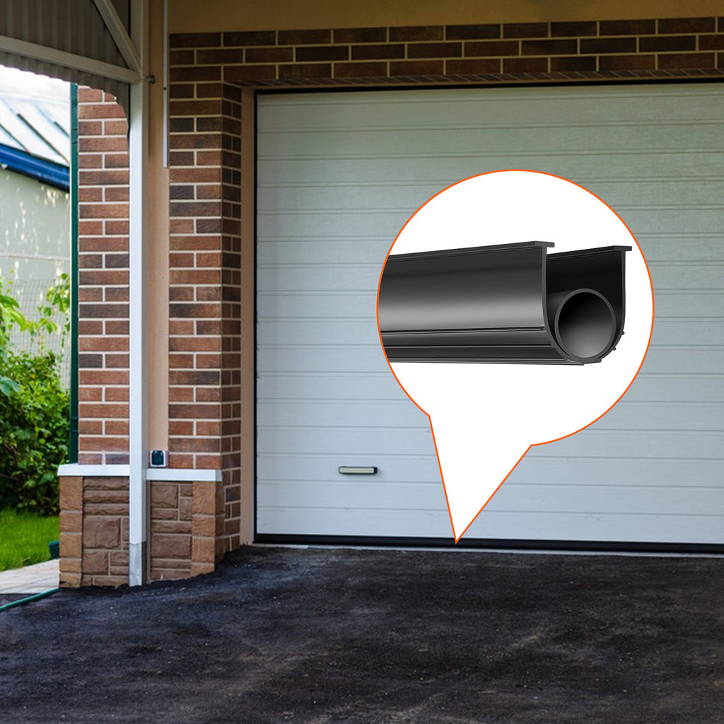 VEVOR Garage Door Seals Bottom, U Shape +O Ring Combination Garage Door Bottom Weather Seal, 10/16/20ft Weatherproofing Garage Door Seal, 5/16 inch T-ends and 3 3/4 inch Width, for Doors, Black