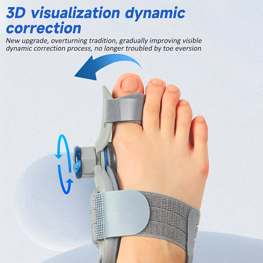 Bunion Corrector for Men & Women – Adjustable Knob Double Toe Straightener with Anti-Slip Heel Strap, Big Toe Separator for Foot Pain Relief & Comfort Support, Fits Left & Right Feet | ShopVora CA