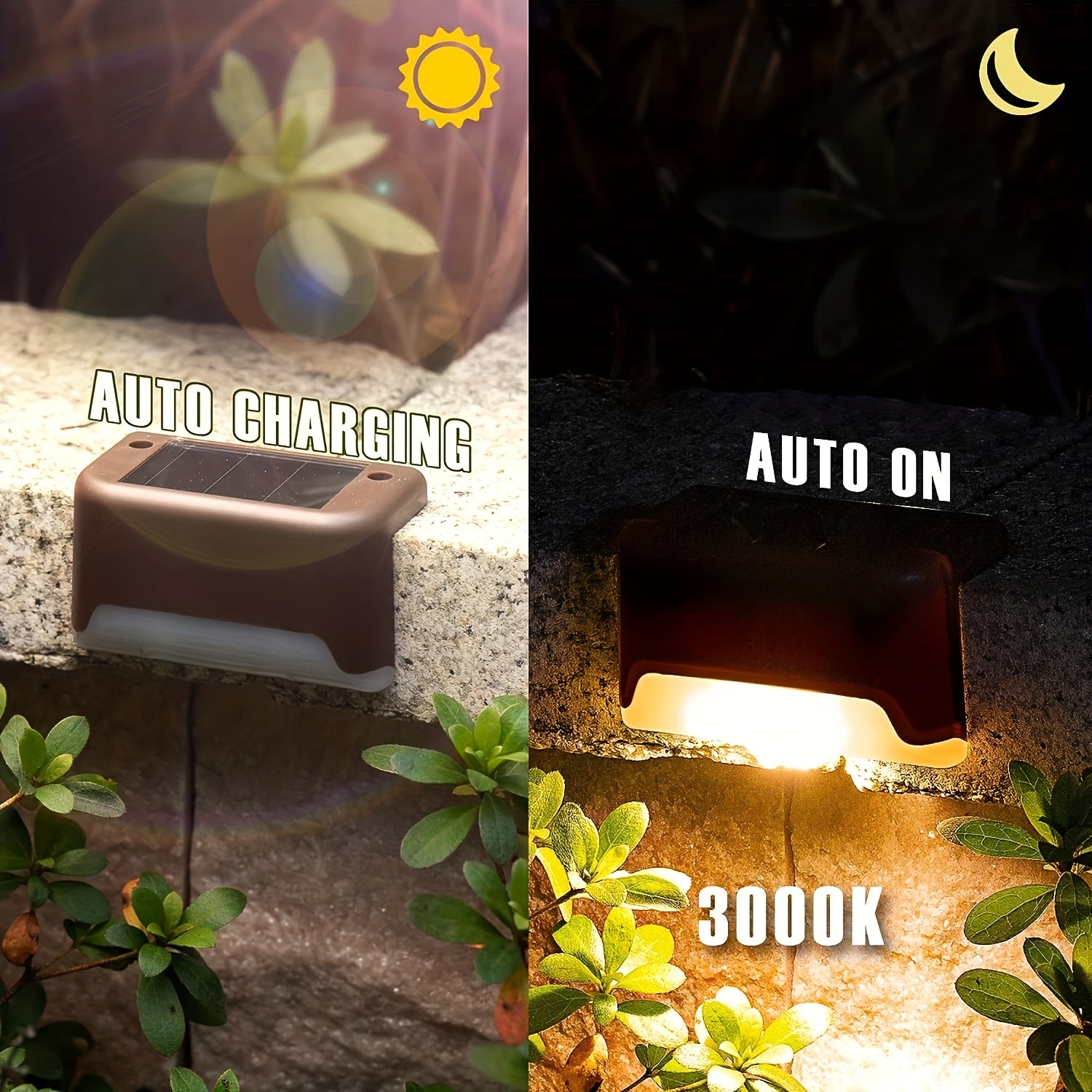 16pcs Solar Garden Wall Washing Lights, with Warm And White Light Options. Placed In Courtyards, Villas, Stairwells, Suitable Places