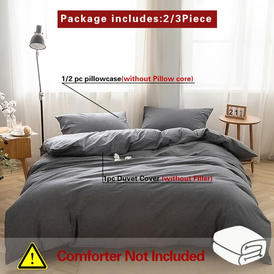 Bedding Duvet Cover Set 100% Washed Cotton Duvet Cover Breathable Durable Soft Comfy