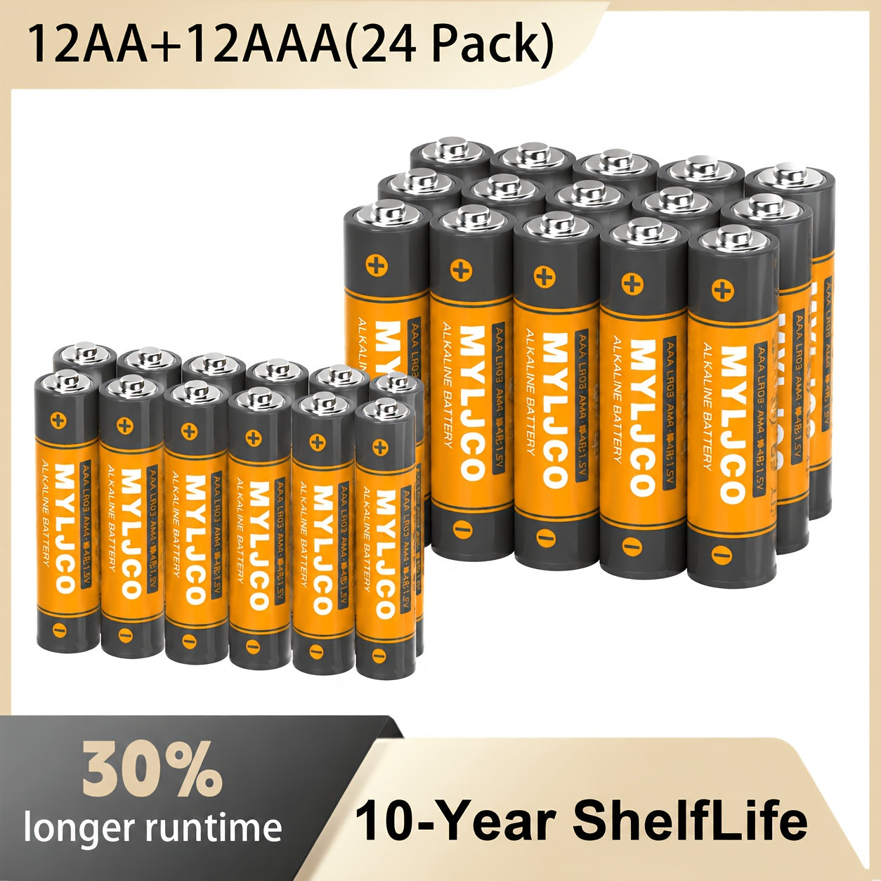 Alkaline Battery Combo Pack AA & AAA 1.5V – 8 / 16 / 24 / 48 Count, Long-Lasting Extended Shelf Life Batteries for Remote Controls, Toys, Clocks, Flashlights & Household Electronics Canada