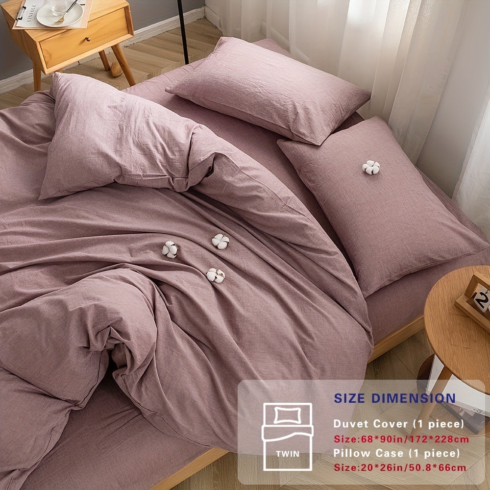 100% Washed Cotton Duvet Cover Set – Breathable, Durable & Ultra-Soft Comfy Bedding Set for All Seasons, Multiple Sizes & Colours
