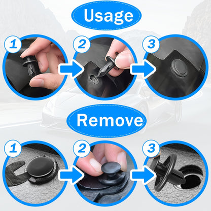 200pcs Automotive Push Pin Retainer Clips Mixed Sizes 6mm-10mm – Universal Car Bumper Fender Trim Fasteners Assortment Kit for Most Vehicle Makes