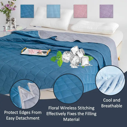 Cooling Blanket Lightweight Breathable 100% Polyester with Reversible Geometric Design - for Hot Sleepers & Night Sweats Relief, All-Season Bed Couch Travel Blanket, Machine Washable