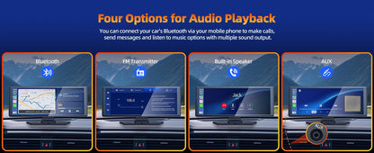 Portable Wireless CarPlay Screen for Car – 7"/9"/9.26" HD Display, Android Auto, GPS Navigation, Bluetooth, FM, AUX, AirPlay, Voice Control, Plug & Play for All Vehicles (Lamtto)