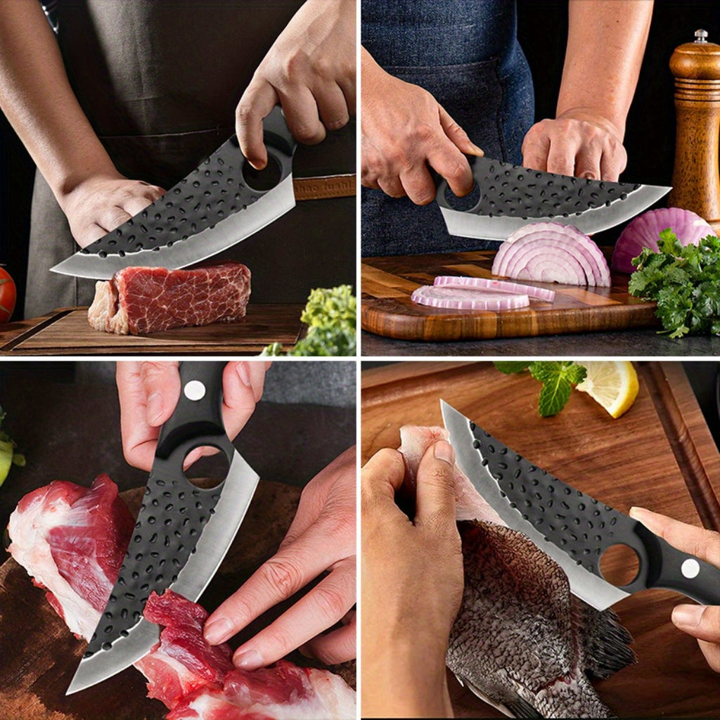 1-6pcs Stainless Steel Kitchen Knife Wooden Handle Professional Kitchen Chopper Sharp Boning Knife Multipurpose Knife Handmade Meat Cleaver Butcher Knife Fruit Knife Outdoor Professional Knife Kitchenware Kitchen Tool