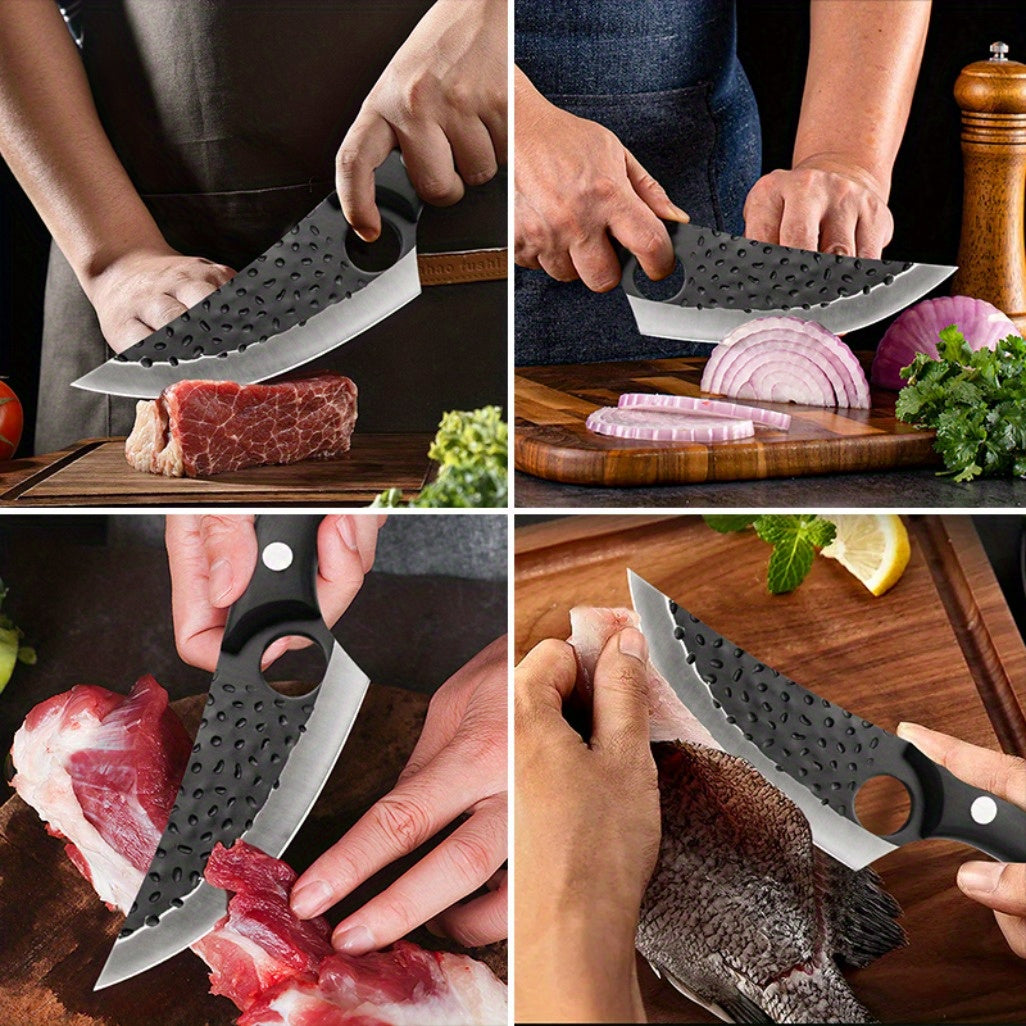 1-6pcs Stainless Steel Kitchen Knife Wooden Handle Professional Kitchen Chopper Sharp Boning Knife Multipurpose Knife Handmade Meat Cleaver Butcher Knife Fruit Knife Outdoor Professional Knife Kitchenware Kitchen Tool