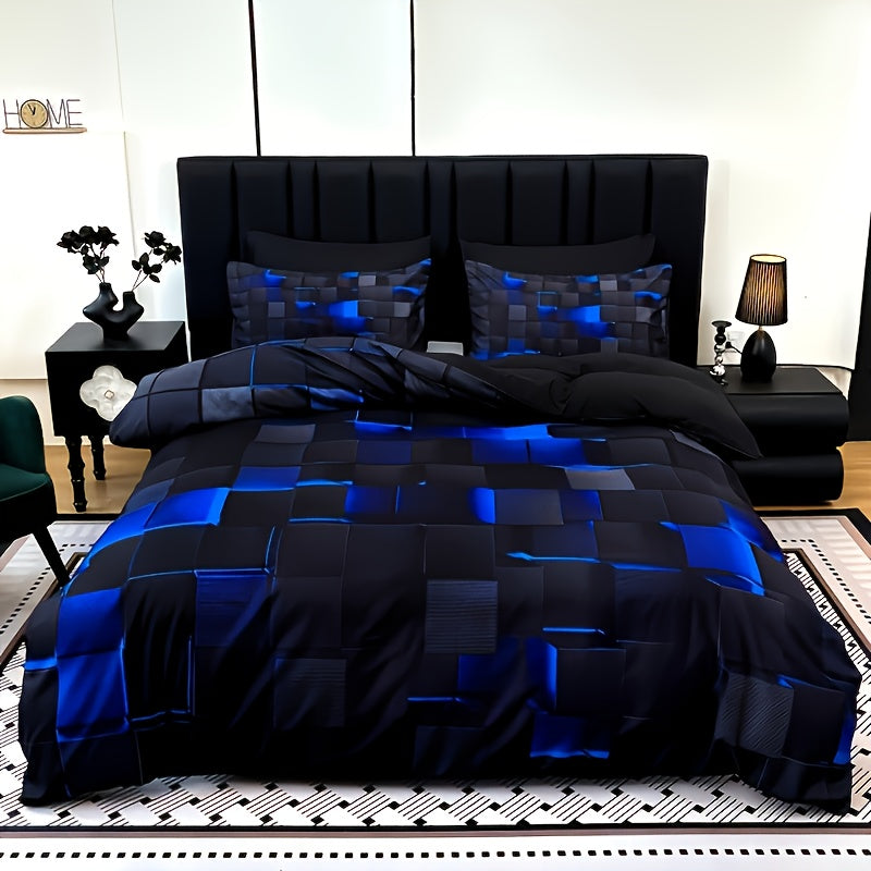 3-Piece Digital Print Duvet Cover Set – All-Season Bedding, 1 Duvet Cover & 2 Pillowcases, Zipper Closure, Machine Washable, Bedroom & Guest Room Décor