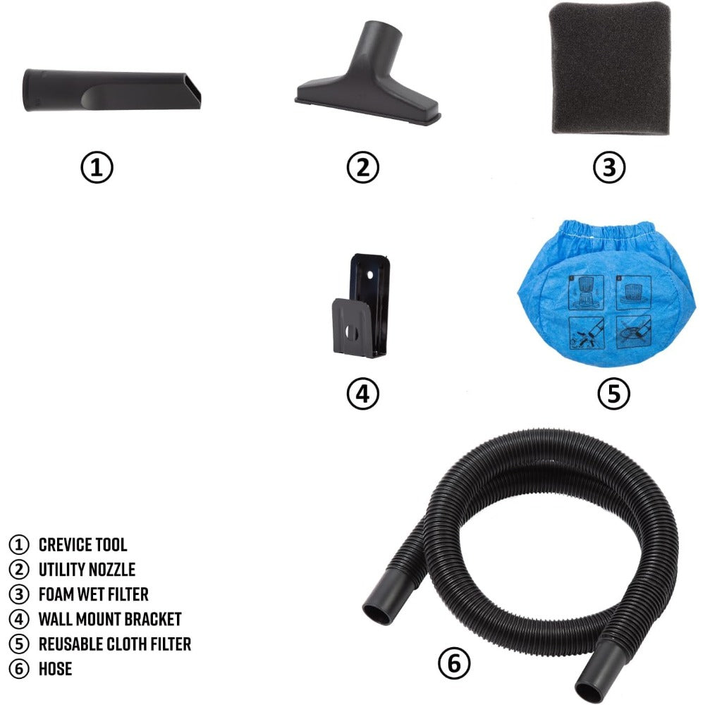 1.5-Gallon 2 Peak HP Vac-Mate Wet/Dry Vacuum Cleaner
