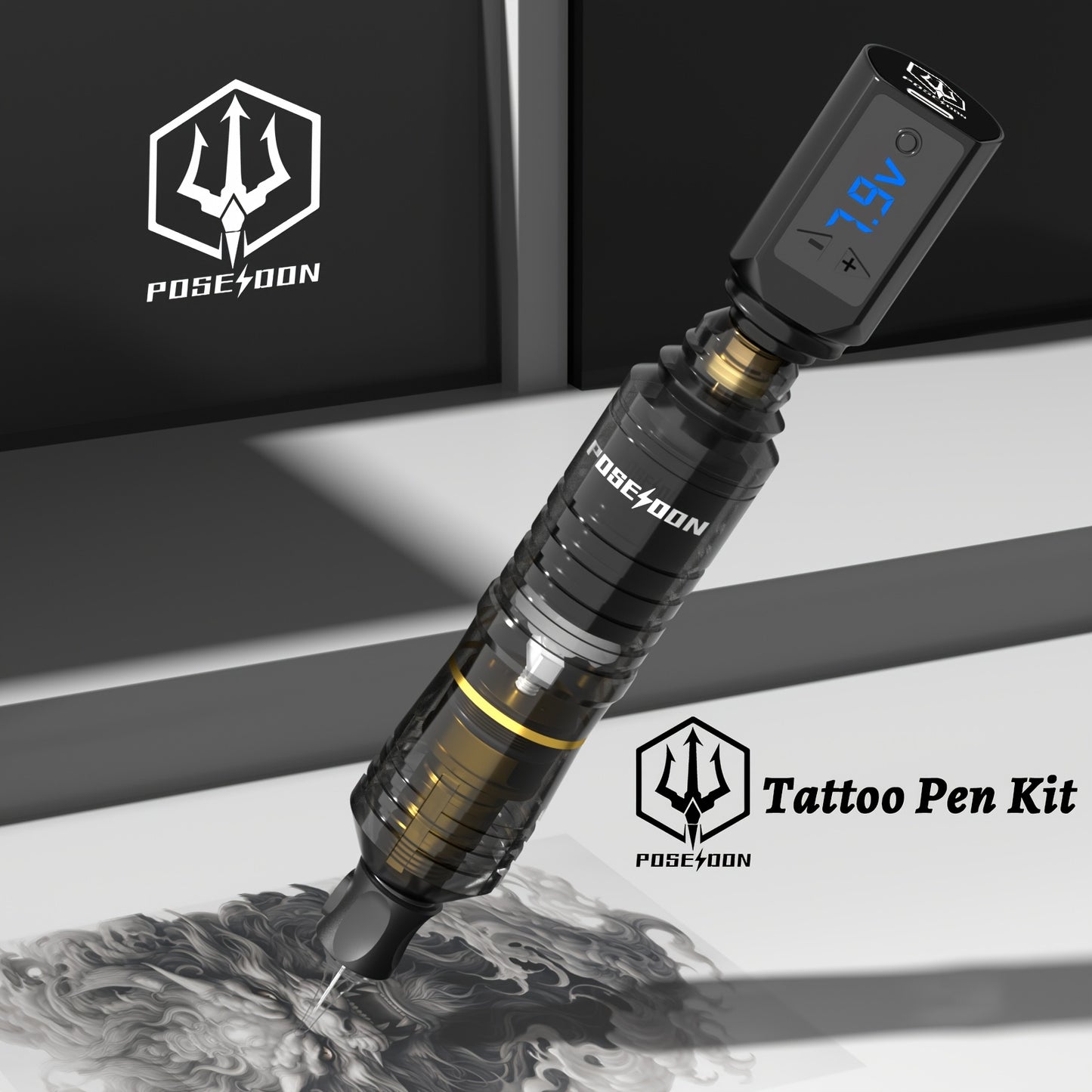 Wireless Tattoo Pen Kit for Beginners - Complete Tattoo Gun Set with LCD Display, Power Supply, 10 Cartridge Needles & 6 Color Inks - Rechargeable Cordless Tattoo Machine, Tattoo Starter Kit