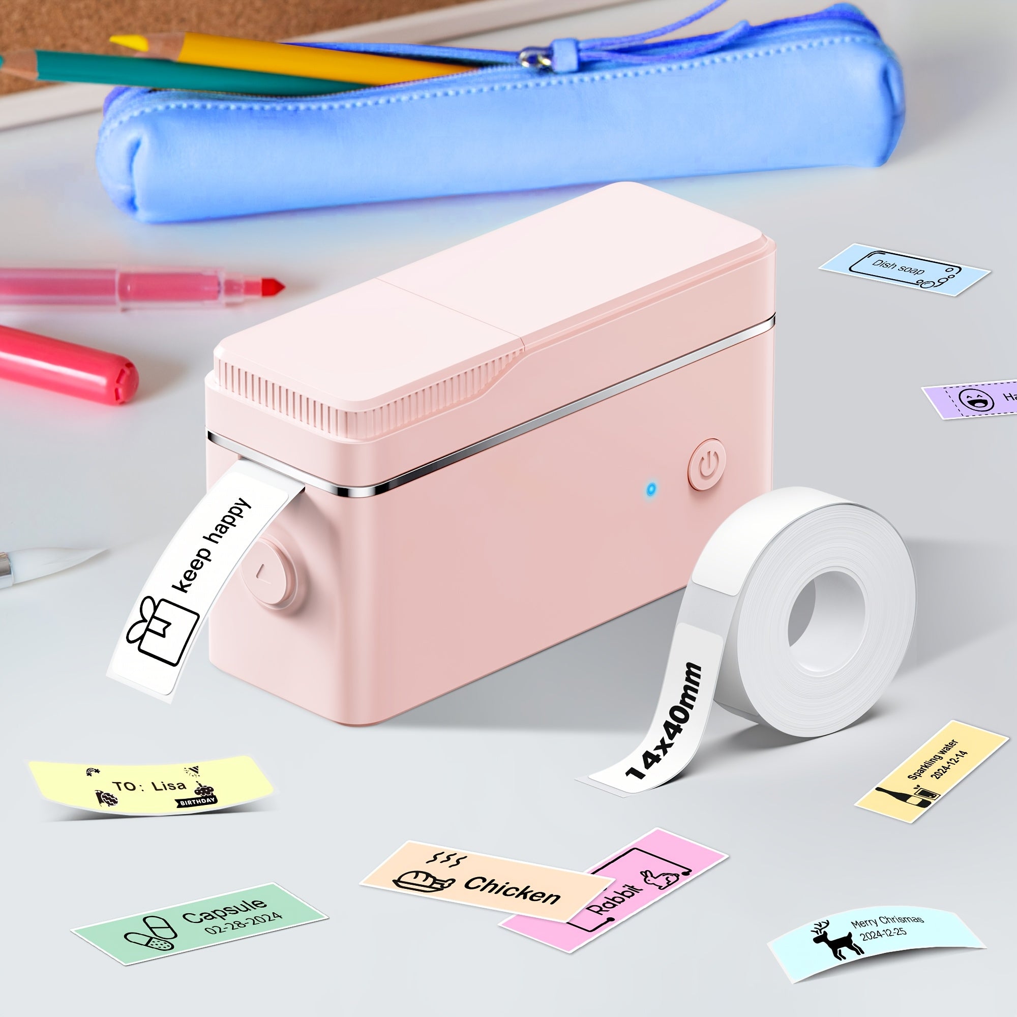 Label Maker Machine with Tape Included, P31S Portable Bluetooth Thermal Printer, Wireless Sticker Labeler with 200+ Templates, for Office Home Kitchen School Organization – iOS & Android