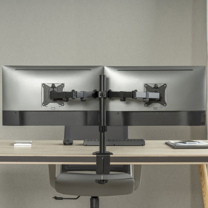 Amer Mounts Dual Monitor Arm Desk Clamp 2EZCLAMPMK – Full Motion Articulating VESA Mount 17"-32", 90° Tilt 180° Swivel 360° Rotation, Cable Management, Home Office Gaming | Canada