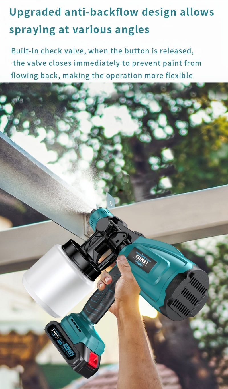 21V Cordless Paint Sprayer Gun 1000ML Container – 4 Nozzle Sizes Multiple Spray Patterns, Ergonomic Handle for Furniture Walls Fences Automotive & DIY Painting Projects, Canada