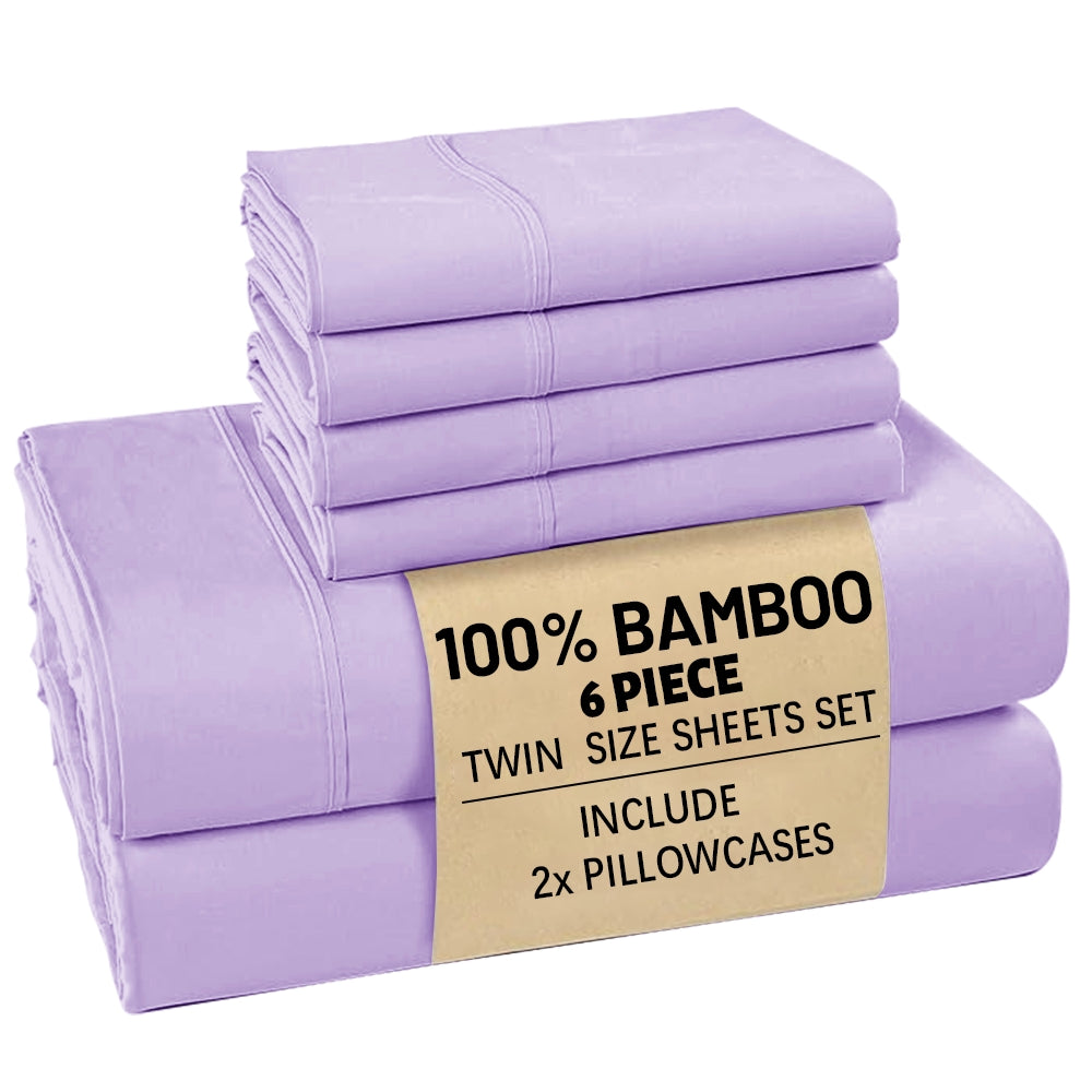 Bamboo Sheets Set 4-6pcs – 2200TC 100% Viscose Luxury Bed Sheet Set, Ultra Soft Cooling & Breathable, Hotel-Quality Bedding for Hot Sleepers – King, Queen, All Sizes | ShopVora CA