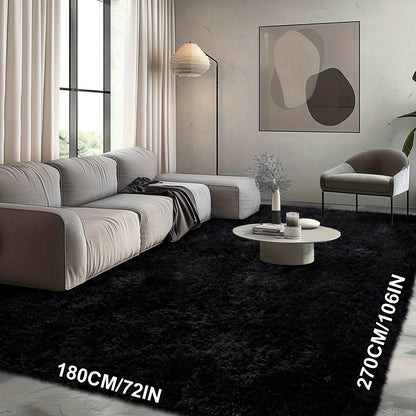 Fluffy Soft Area Rug – Luxury Non-Slip Indoor Carpet for Living Room, Bedroom & Home Decoration, Ultra-Plush Floor Rug, 7 Colours & 5 Sizes, Tie-Dye Black White Navy Blue Grey