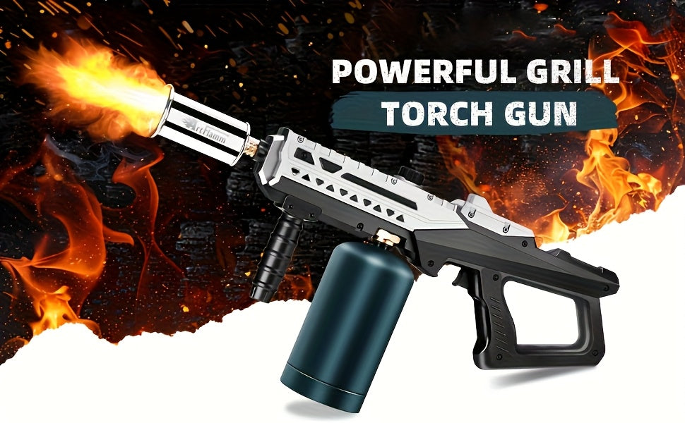 Propane Blow Torch with Trigger Ignition & Adjustable Flame – Lightweight Flamethrower for Campfire, Fire Pit, BBQ, Weed Burning & Culinary Use | Precision Flame Control, Fun Outdoor Gift (Tank Not Included)