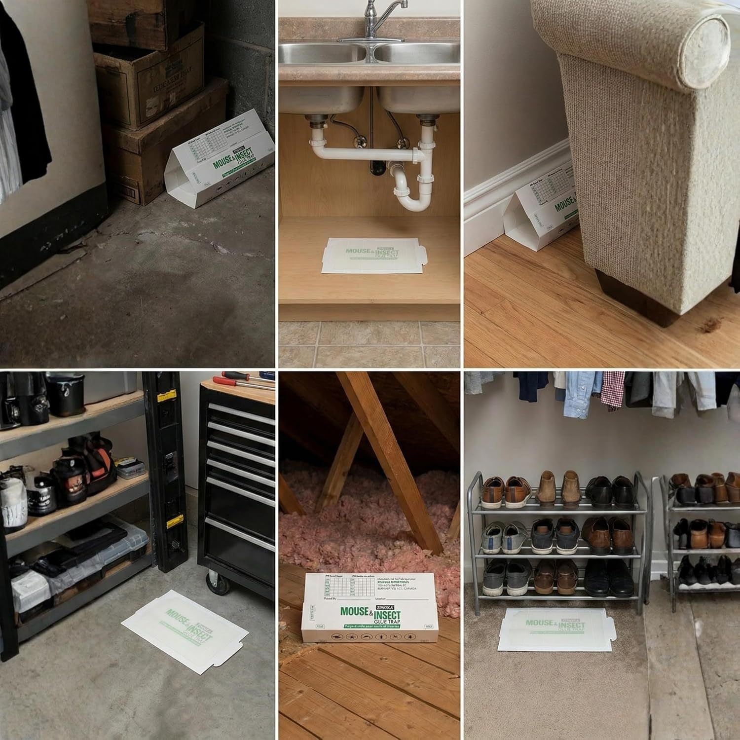 15 / 50 / 100 Mice Traps | Sticky Traps| Mouse Traps | Mouse Sticky Traps | Insect Traps| Foldable Adhesive Capture Boards for Indoor Monitoring | Unscented | No Chemicals | Flat or Tunnel Use