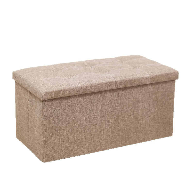 30 Inches Folding Storage Ottoman Bench, Storage Chest, Foot Rest Stool, Ash Gray