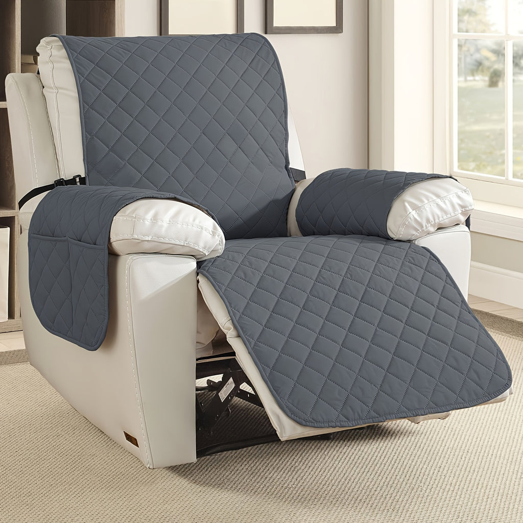 1pc 100% Modern Recliner Chair Cover, Non Slip Recliner Covers for Recliner Chair with Pocket, Pet-Friendly Sofa Protector, Machine Washable, with Drawstring Closure for Armchair to 4-Seater Sectionals for Office House Halloween Decor