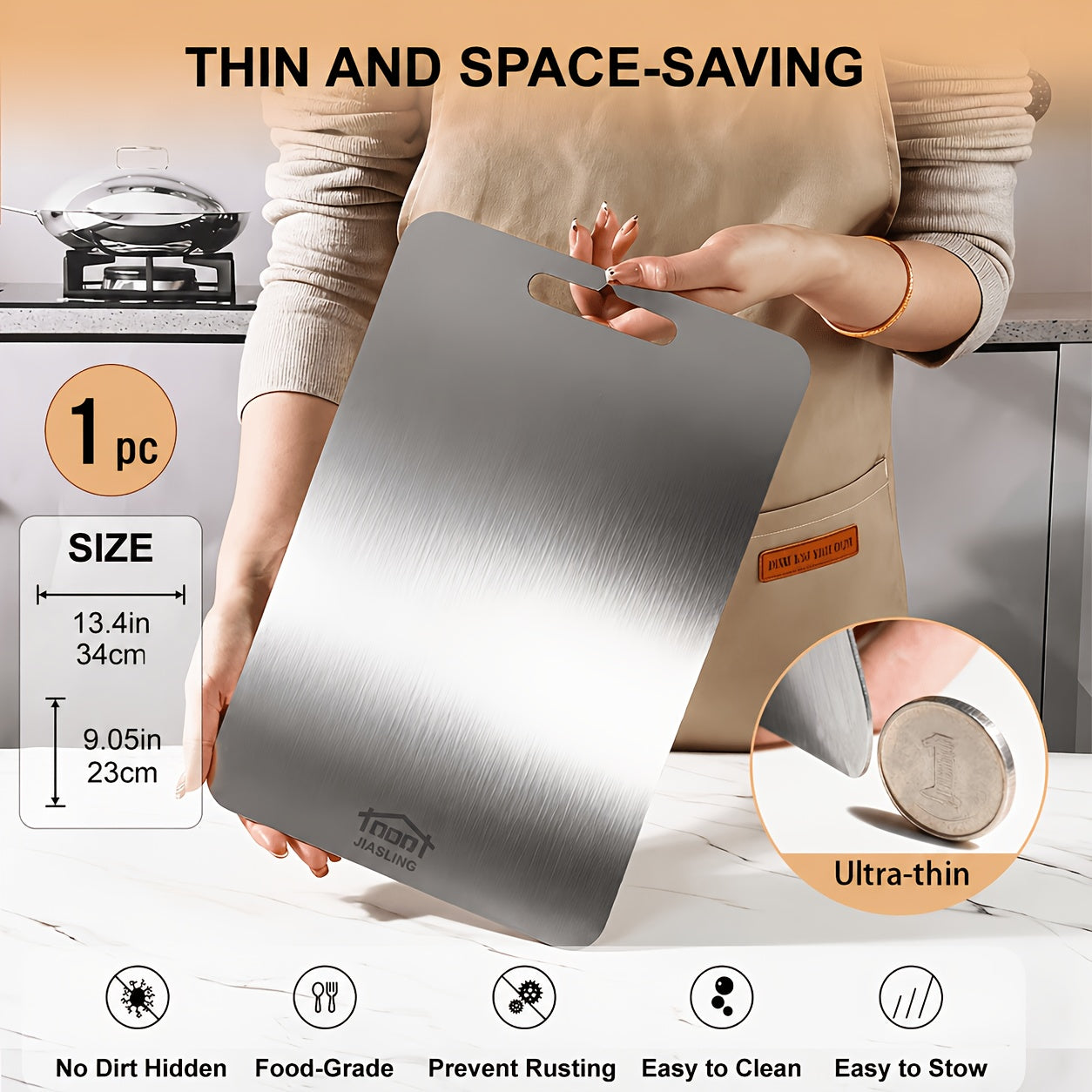1/3pcs Premium Stainless Steel Cutting Board Set - Durable, Easy to Clean, Rust-Resistant, Bpa-Free, Space-Saving Kitchen Ready for Food Preparation, Food Preparation Essentials|Modern Kitchenware|Durable Cutting Boards, Cutting Boards for Kitchen