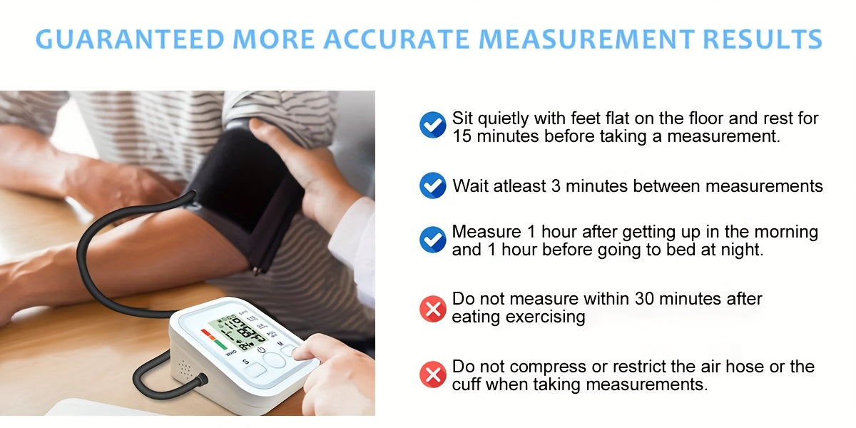 Blood Pressure Monitor Upper Arm | Easy To Operate, Adjustable Cuff, 60S Fast Reading, Voice Broadcast, Hypertension Alert, 2×99 Sets Memory, Home And Travel Use, Adult Health Monitor | Battery Excluded, Thanksgiving Deal
