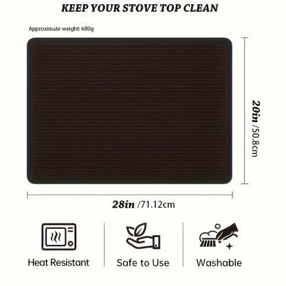 Ceramic Stove Top Cover Mat 28x20 Silicone – Electric Glass Cooktop Protector Guard, Multipurpose Dish Drying Mat & Kitchen Counter Extender