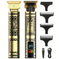 3pcs Men' Professional Cordless Hair & Beard Trimming System with LED Display & USB-Rechargeable Trimmer - Precision Grooming Tools Suitable for, Ideal for Travel and Holiday Gifts