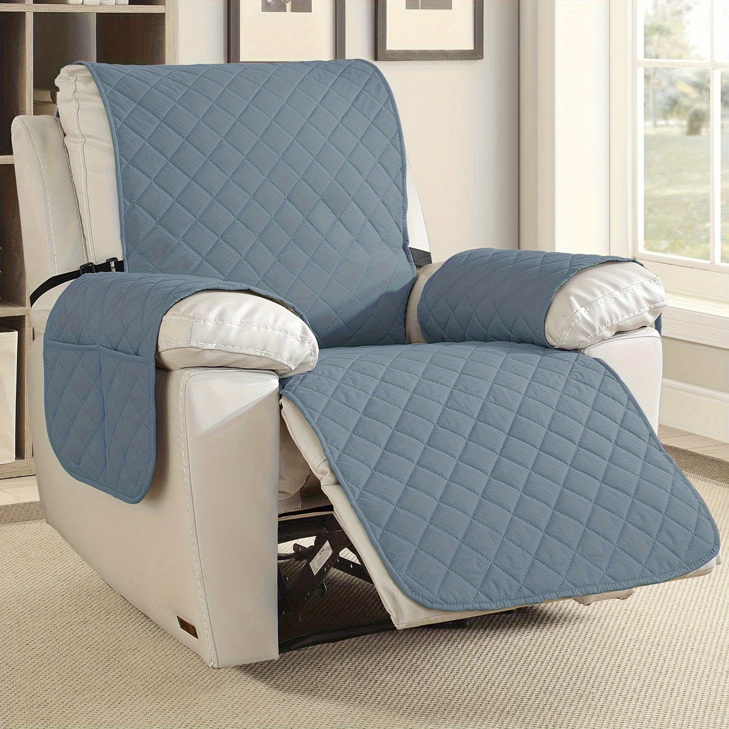 1pc 100% Modern Recliner Chair Cover, Non Slip Recliner Covers for Recliner Chair with Pocket, Pet-Friendly Sofa Protector, Machine Washable, with Drawstring Closure for Armchair to 4-Seater Sectionals for Office House Halloween Decor
