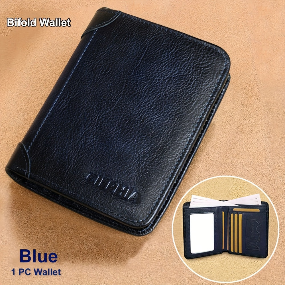 RFID Blocking Genuine Leather Wallet for Men – Trifold & Bifold Cowhide Vintage Wallet with 9 Card Slots, 2 ID Windows & Money Clip | Anti-Theft Gift for Him | ShopVora CA