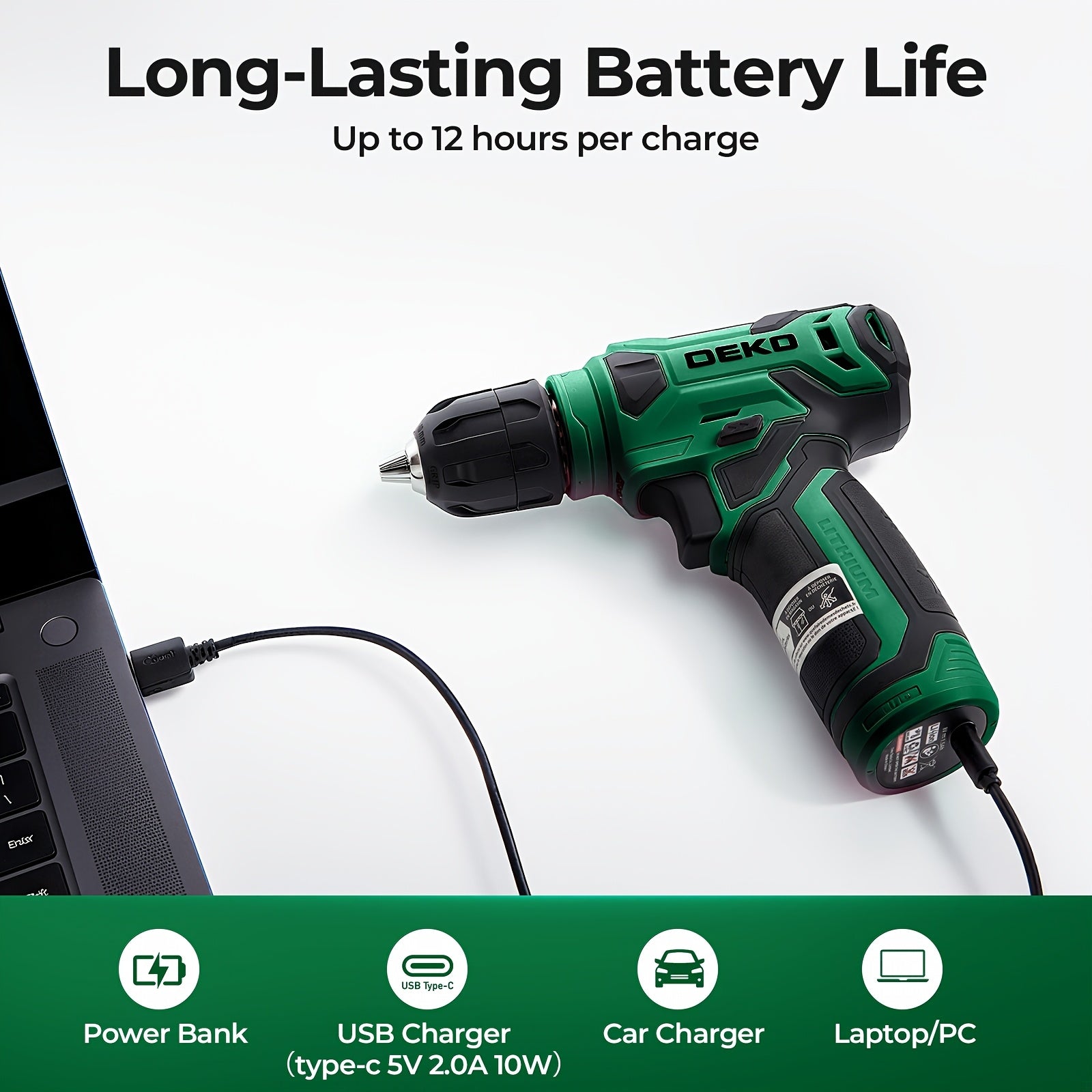 128pcs Household Tool Kit Set | with 8V Cordless Drill/Driver | 1.5Ah Rechargeable Battery | Portable | Power Tools Set | All-In-One Hand Tool Box | for Home Project, Garden, Camping, Office Maintenance | Craftsman'S Gift