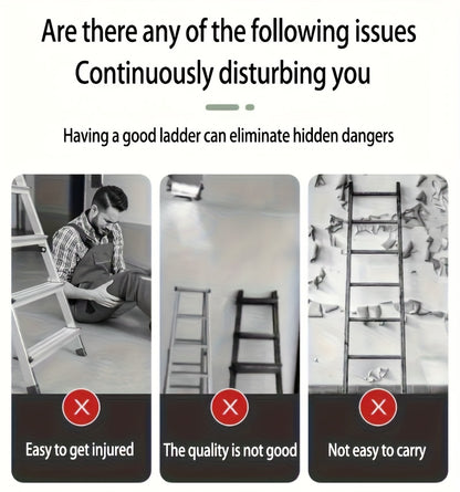 Heavy-Duty Foldable Step Ladder 3/4/5 Steps 450 lbs – Reinforced Steel with Tool Rack, Slip-Resistant Steps & Handrails, Portable for Home & Workplace, Black & Red Canada
