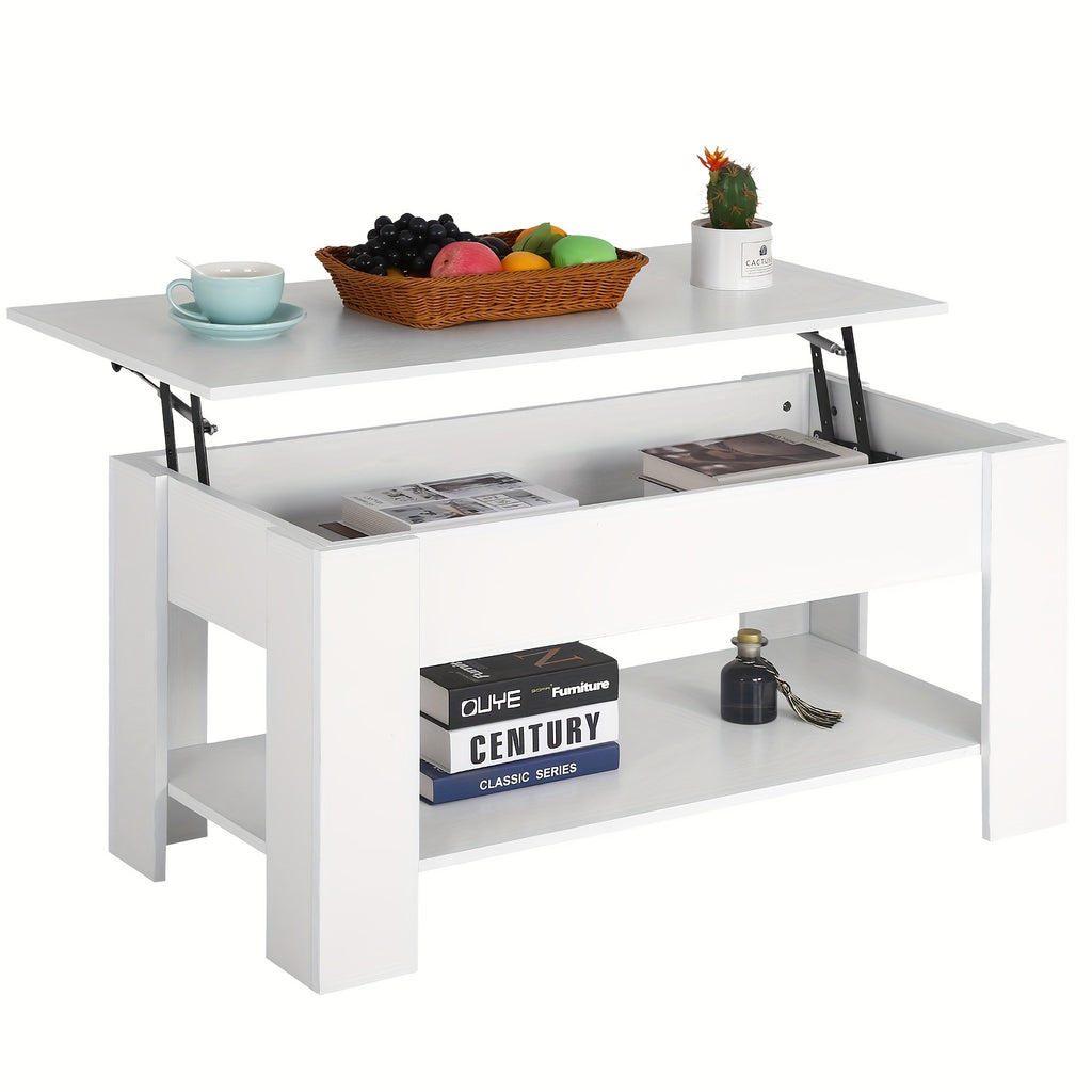 Coffee Table, Lift Top Coffee Table with Large Hidden Storage Shelf, Lift Tabletop Dining Table for Living Room, Home Small Space