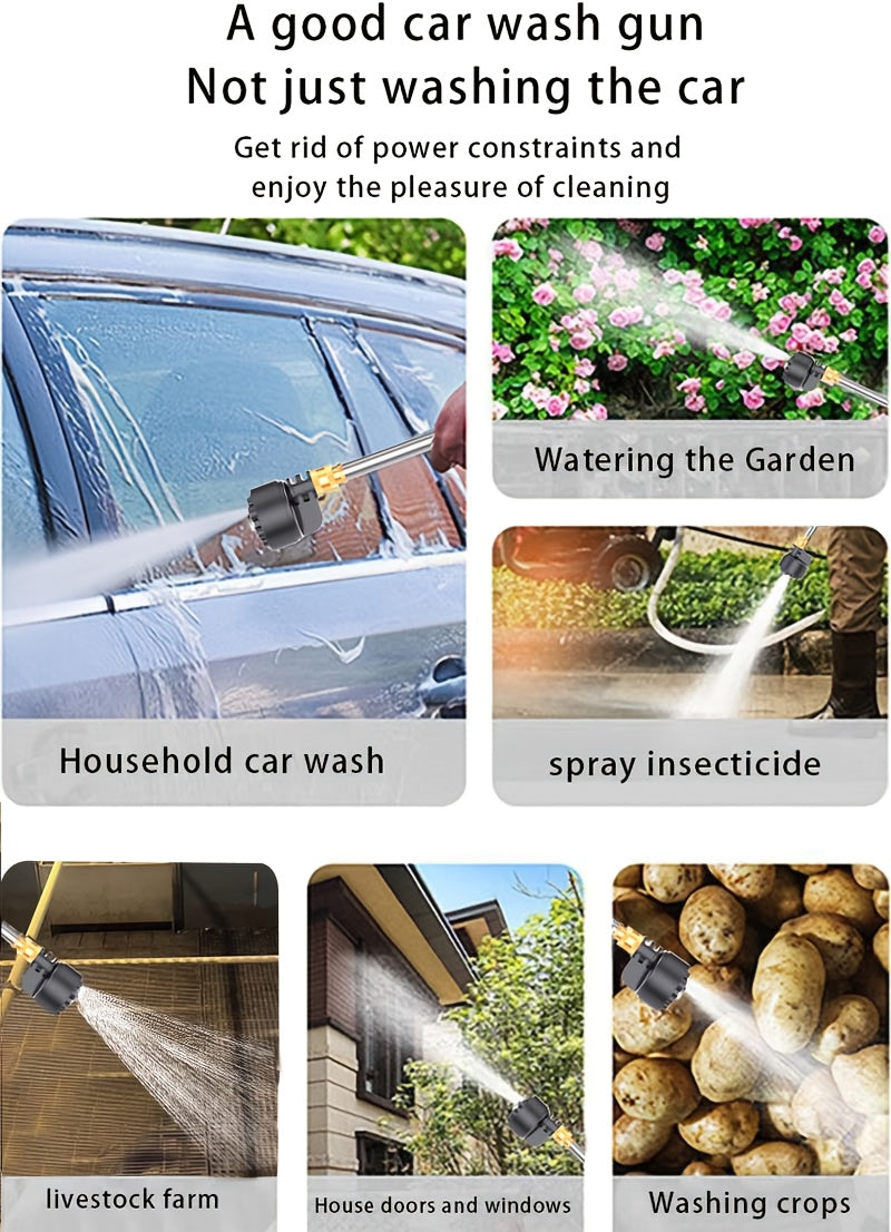 Portable Electric High-Cordless Pressure Washing Machine Gun, Pressure Washer Plug-in with Heavy-Duty Spray Gun, Compatible with Car Driveway - Heavy-Duty Pressure Washer for Outdoor/Car Cleaning, No Tank, for Car Home Garden Cleaning, Christmas Gif
