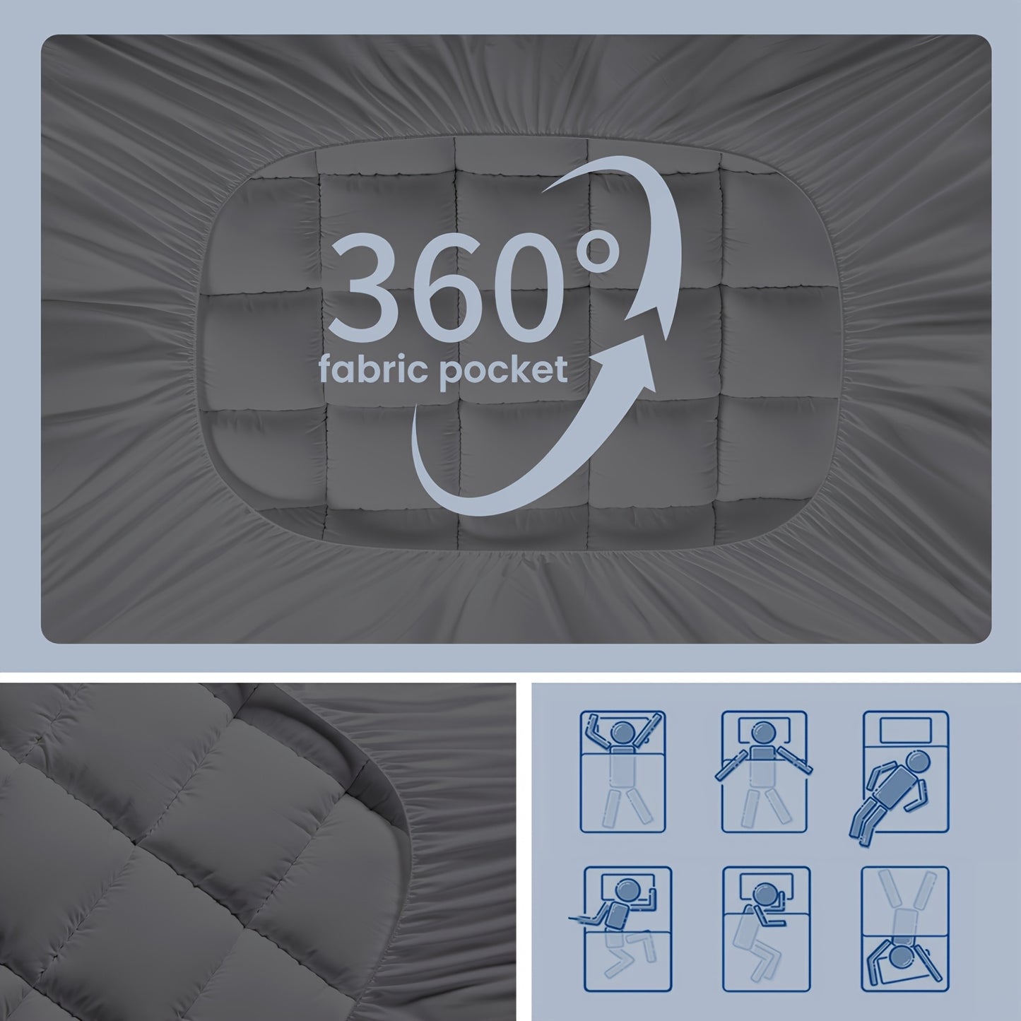 Deep Pocket Cooling Mattress Protector for Side & Back Sleepers – 8-21 Inch Fit, Breathable Pressure Relief & Spine Support, Machine Washable, Durable Fitted Mattress Cover for All Bed Frames & Sizes
