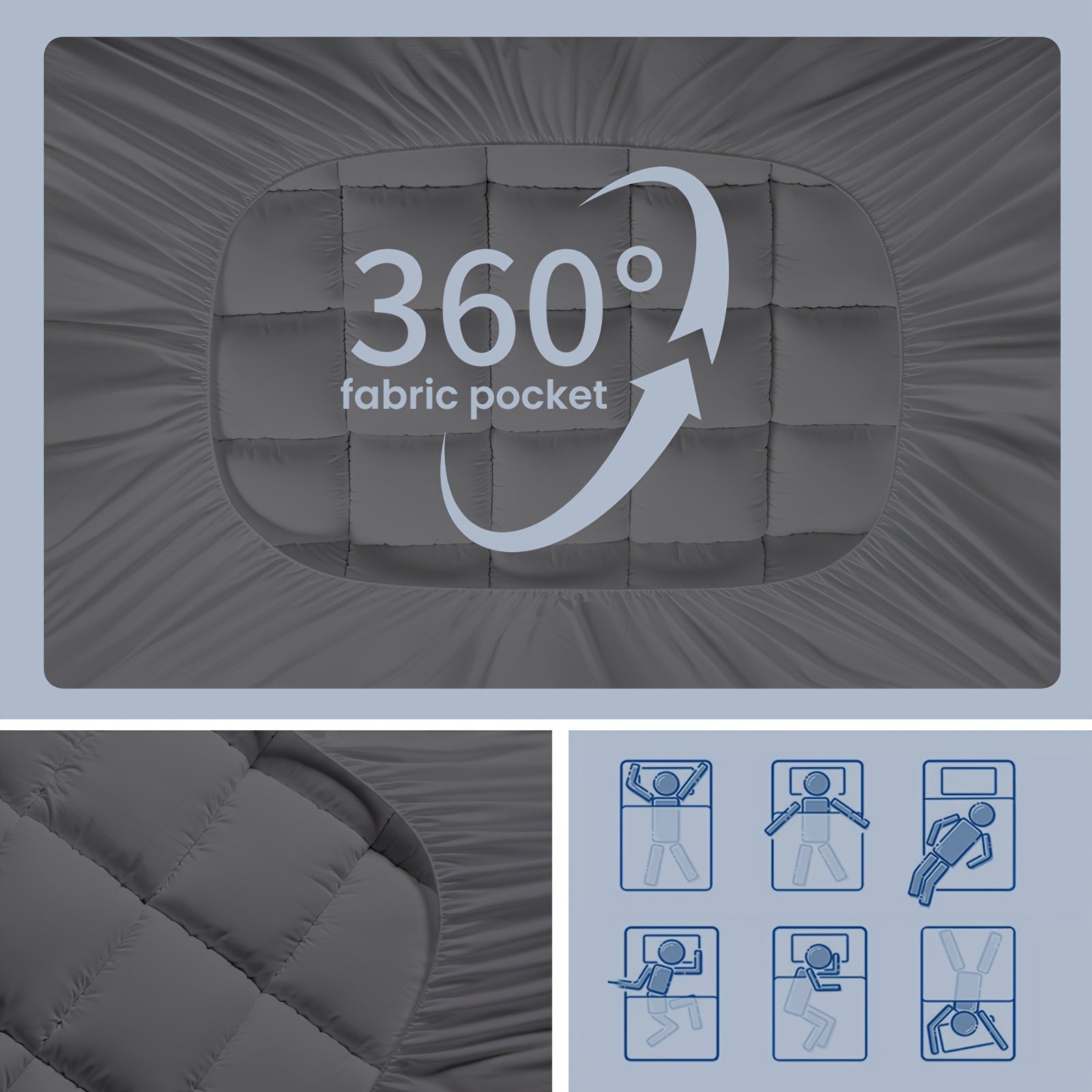 Cooling Mattress Protector, Suitable For Side/back Sleepers, 8-21 Inch Deep Pocket Design, Machine Washable, Mattress Protector, Relieves Pressure And Supports The Spine, Fits All Bed Frames, Durable And Breathable