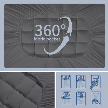 Deep Pocket Cooling Mattress Protector for Side & Back Sleepers – 8-21 Inch Fit, Breathable Pressure Relief & Spine Support, Machine Washable, Durable Fitted Mattress Cover for All Bed Frames & Sizes