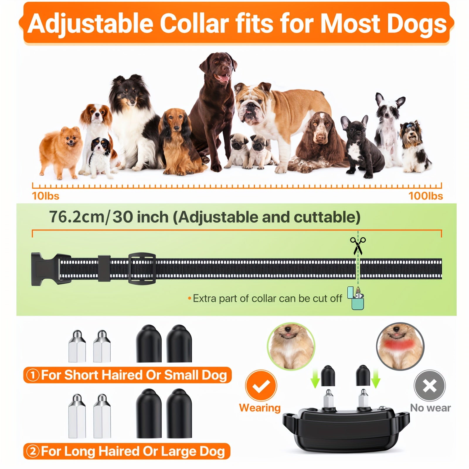 Dog Shock Collar, Dog Training Collar with Remote, with 4 Training Modes, IP68 Rechargeable E Collar for Large Medium Dogs with Beep Shock and Security Lock (40-120 Lbs)