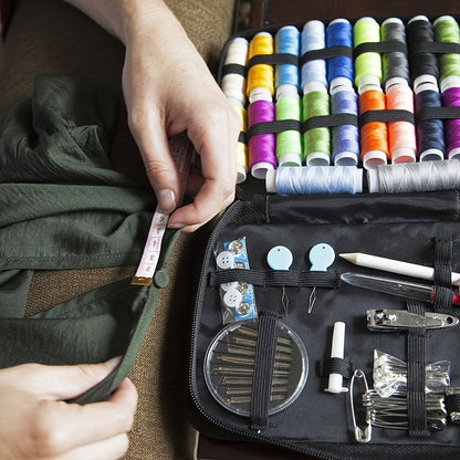 Sewing Kit 100 Pieces with 24 Colour Threads - Complete Needle & Thread Kit for Emergency Repairs, Small Fixes & Travel, Mini Portable Sewing Supplies Set for Home, Dorm & On-the-Go