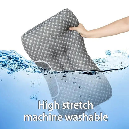 Ergonomic Cervical Pillow for Neck Pain Relief, 1000G Filling Vertebra Protection Sleep Massage Pillow, Breathable Knitted Bedding Pillow for Bedroom Living Room, White Grey, 1-Pack 2-Pack