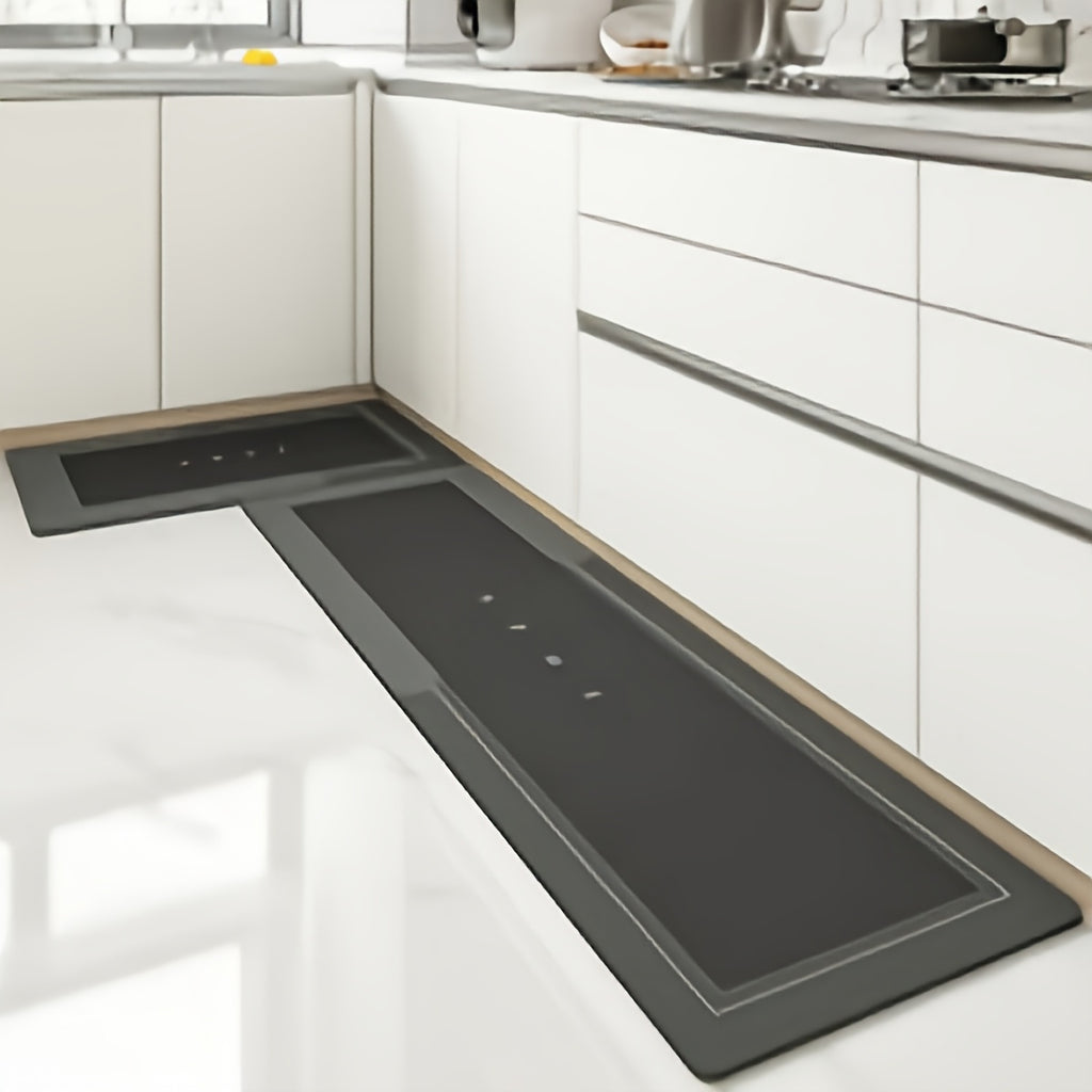 2pcs Non-Slip High Quality Floor Mats Suitable for Kitchen Bathroom Suitable for Home & Commercial Use, Plush Suede Backing with Rubber Base, Oil-Absorbing Quick-Dry Easy Clean Modern Decor Mats Suitable for Restaurant, Living Room, Bathing Areas
