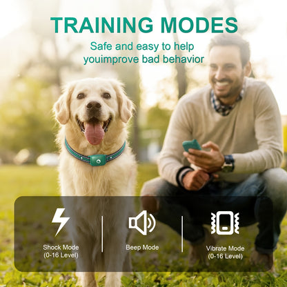 Remote Dog Training Collar with Shock, Vibration & Bark Alarm – Waterproof E-Collar for Large & Medium Dogs, Multiple Training Modes for Obedience & Behaviour