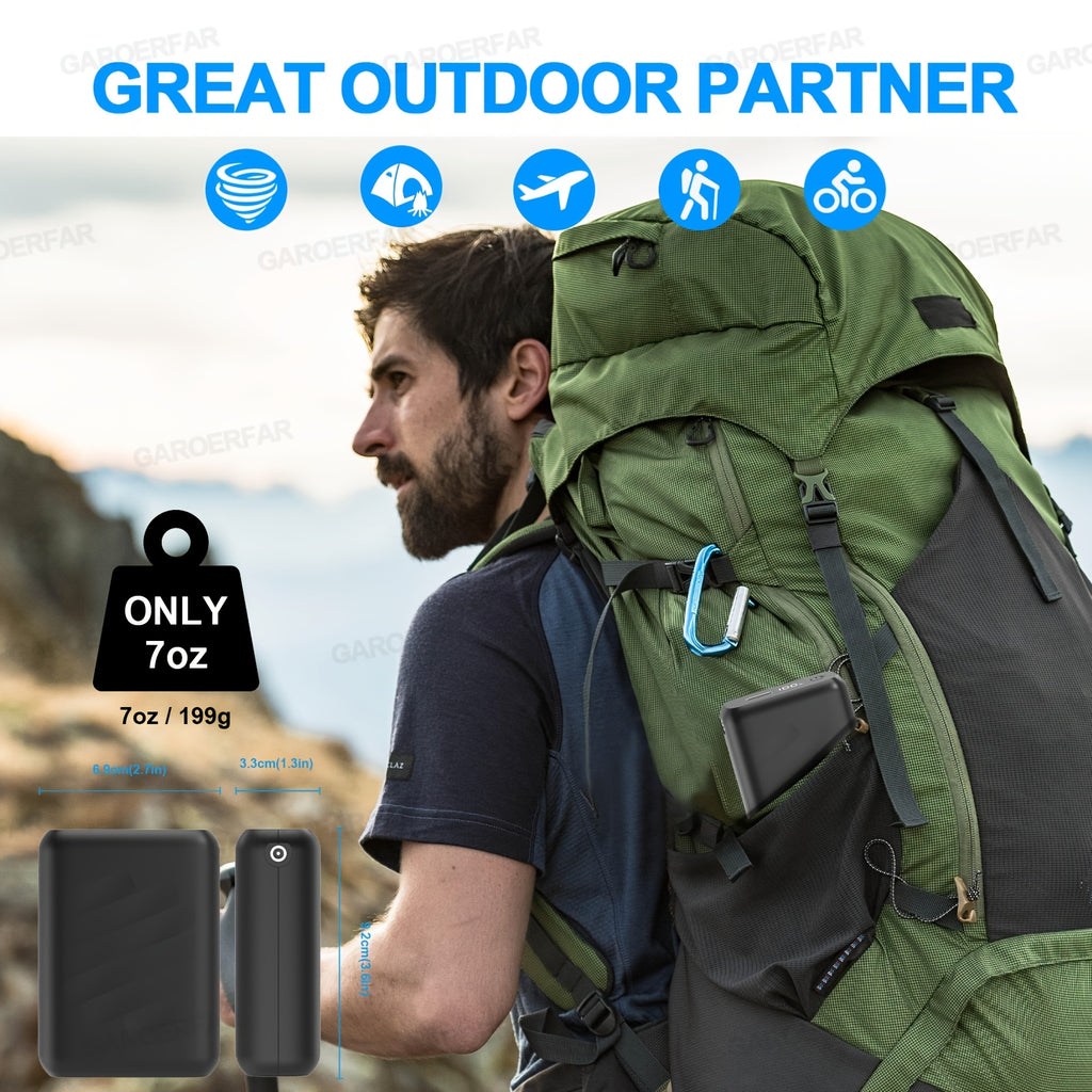 20000mAh Battery Pack for Heated Vest 5V 7.4V DC USB Type-C LED Display 22.5W Fast Charging Power Bank for Heated Jacket Pants Smartphones Tablets - Canada